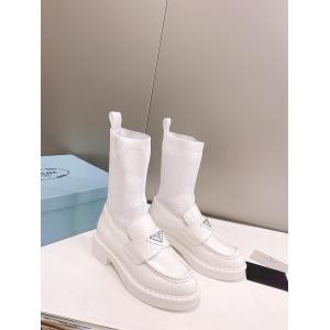 $92.00,Prada Stretch knit Loafer Boots For Women # 265378