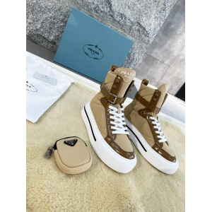 $98.00,Prada High Top Sneaker with Ankle Pouch For Women # 265382