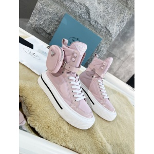 $98.00,Prada High Top Sneaker with Ankle Pouch For Women # 265383