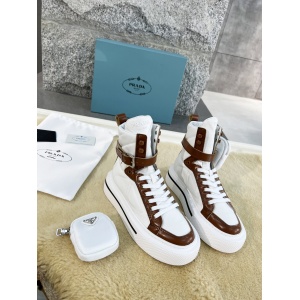 $98.00,Prada High Top Sneaker with Ankle Pouch For Women # 265385