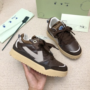 $92.00,Off White Sponge leather and neoprene sneakers # 265425