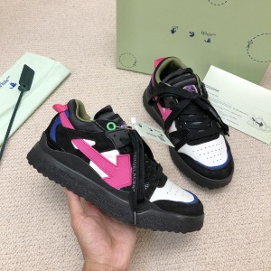$92.00,Off White Sponge leather and neoprene sneakers # 265426