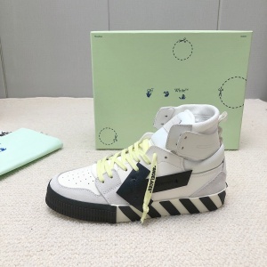 $92.00,Off White High Vulcanized Sneakers # 265428