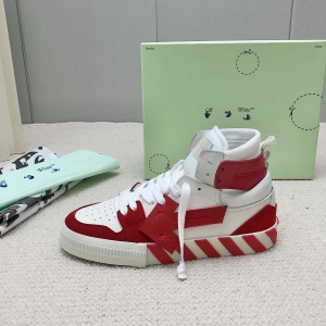 $92.00,Off White High Vulcanized Sneakers # 265429