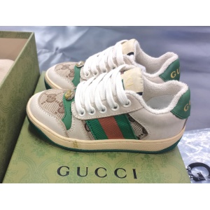 $75.00,Gucci Screener Leather Sneaker For Kids # 266074