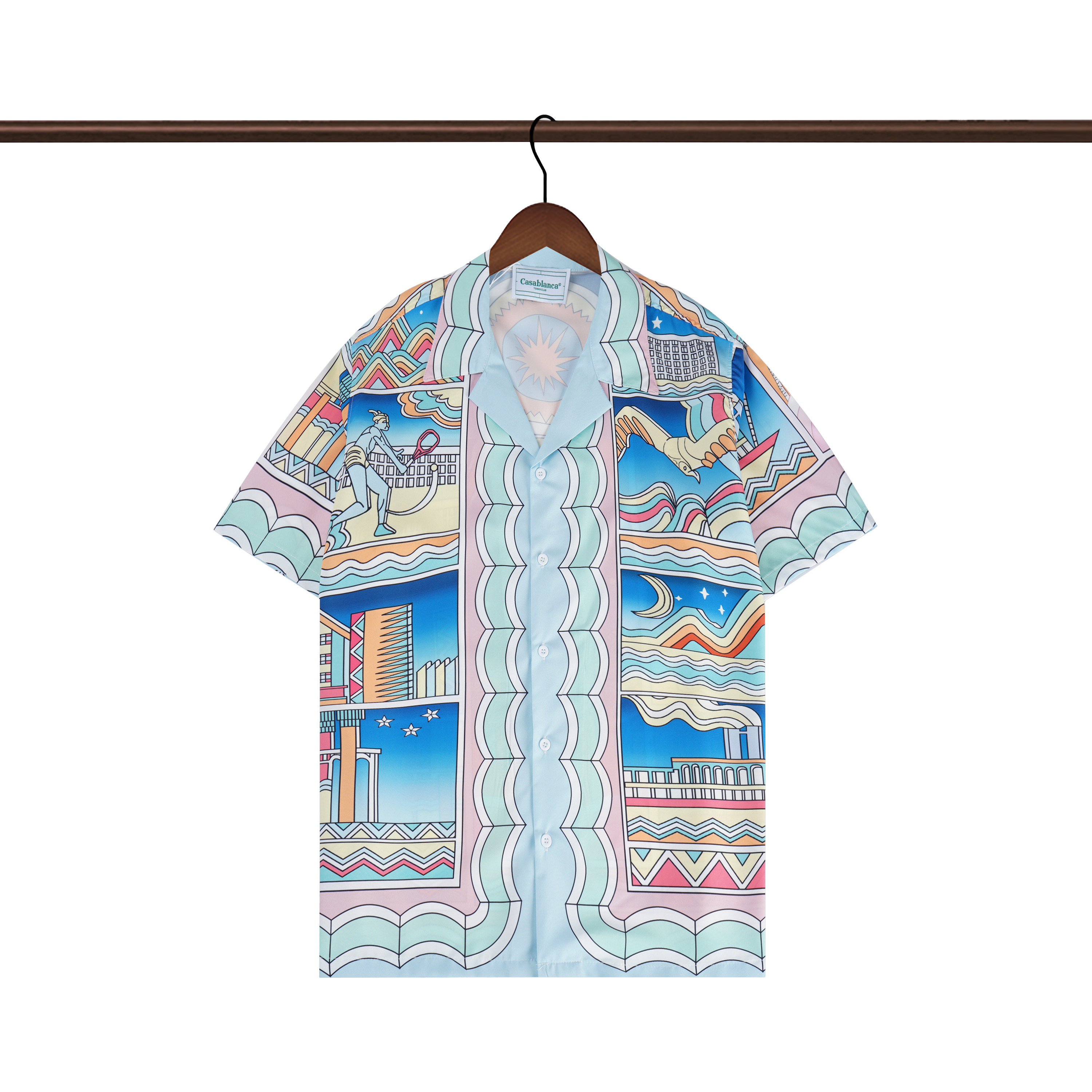 Casablanca Cuban Collar Short Sleeve Shirts For Men # 265744