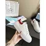 Prada Plain Leather Low Top Sneakers For Women # 265323, cheap Prada Women
