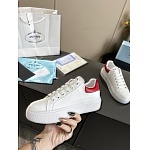 Prada Plain Leather Low Top Sneakers For Women # 265323, cheap Prada Women