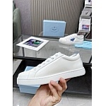 Prada Enameled metal triangle logo Brushed Leather Low Top Sneaker Unisex # 265331, cheap Prada Women