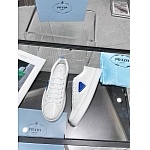 Prada Enameled metal triangle logo Brushed Leather Low Top Sneaker Unisex # 265331, cheap Prada Women