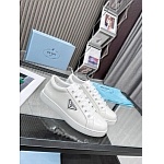 Prada Enameled metal triangle logo Brushed Leather Low Top Sneaker Unisex # 265332, cheap Prada Women