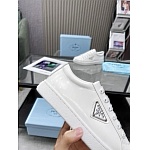 Prada Enameled metal triangle logo Brushed Leather Low Top Sneaker Unisex # 265332, cheap Prada Women