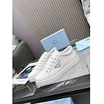 Prada Enameled metal triangle logo Brushed Leather Low Top Sneaker Unisex # 265332, cheap Prada Women