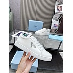 Prada Enameled metal triangle logo Brushed Leather Low Top Sneaker Unisex # 265332, cheap Prada Women