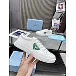 Prada Enameled metal triangle logo Brushed Leather Low Top Sneaker Unisex # 265333, cheap Prada Women