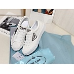Prada triangular logo plaque tire tread sole sneakers For Women # 265337, cheap Prada Women