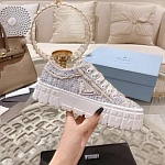 Prada double Heel triangular logo plaque tweed Sneaker For Women # 265340