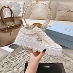 Prada double Heel triangular logo plaque tweed Sneaker For Women # 265341