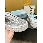 Prada Double Wheel studded sneakers For Women # 265359, cheap Prada Women