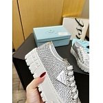 Prada Double Wheel studded sneakers For Women # 265359, cheap Prada Women