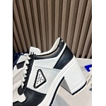 Prada Downtown high heeled leather sneakers For Women # 265363, cheap Prada Women