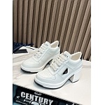 Prada Downtown high heeled leather sneakers For Women # 265364