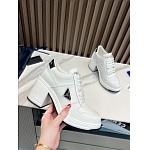 Prada Downtown high heeled leather sneakers For Women # 265364, cheap Prada Women