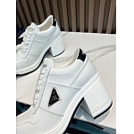 Prada Downtown high heeled leather sneakers For Women # 265364, cheap Prada Women