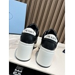Prada Downtown high heeled leather sneakers For Women # 265365, cheap Prada Women