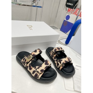 $85.00,Dior Dioract Slide Beige Multicolor Mizza Printed Technical Fabric Leopard Mule Unisex # 269102