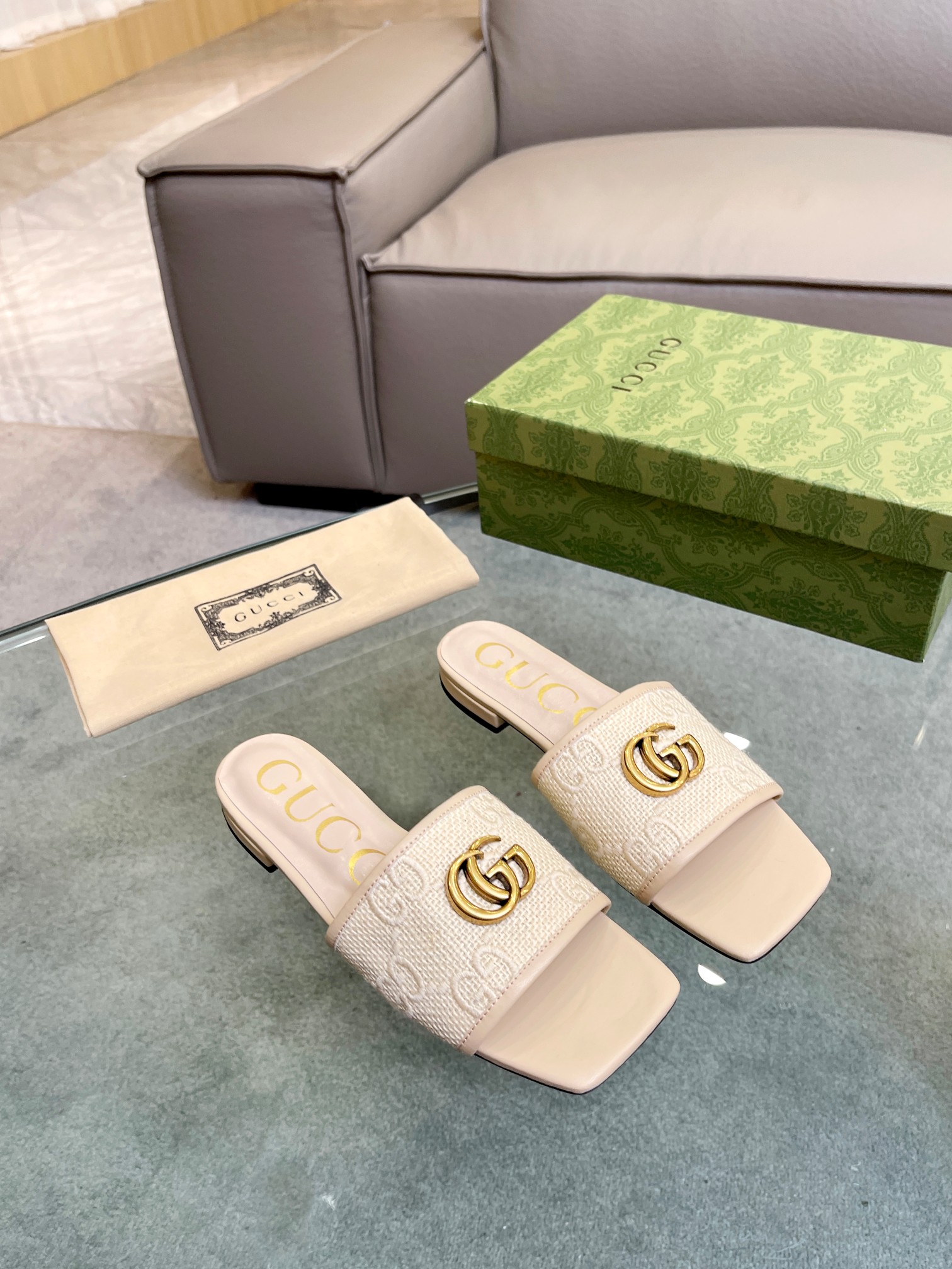Gucci Double G crochet slides For Women # 268957
