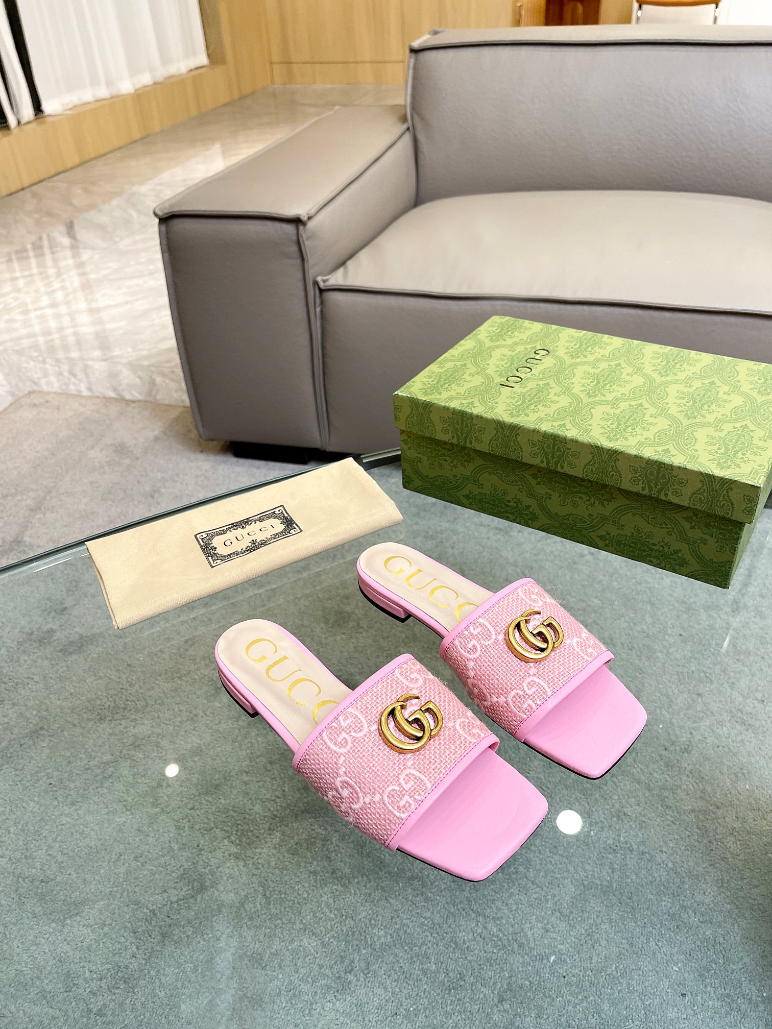 Gucci Double G crochet slides For Women # 268961