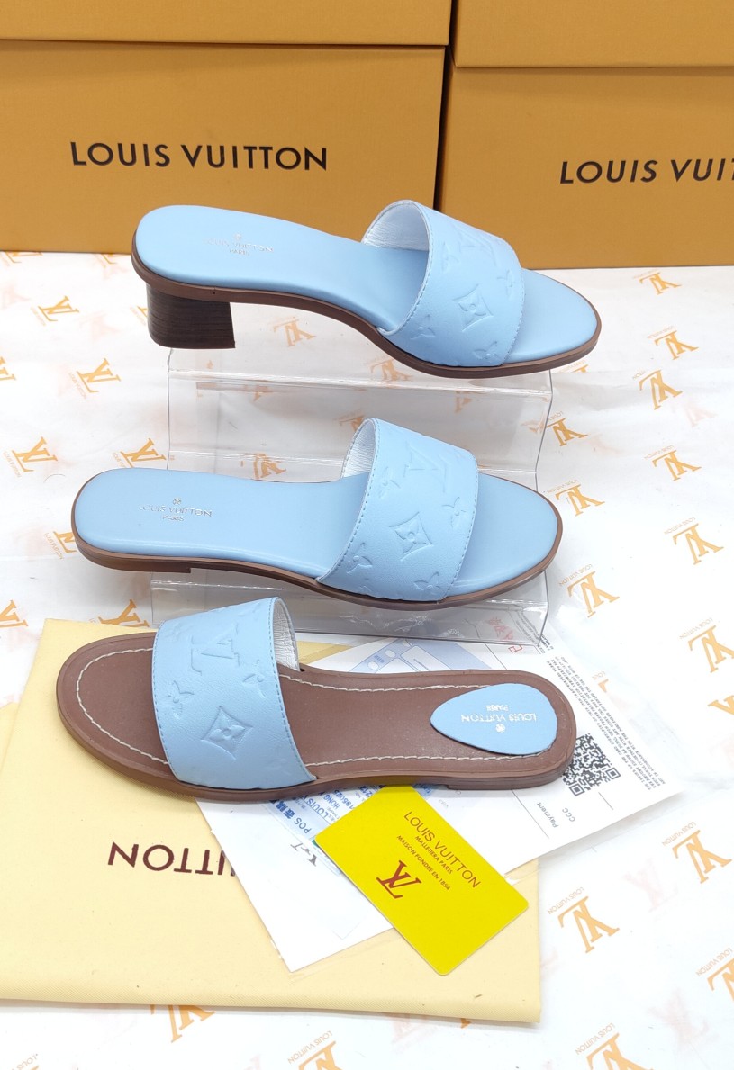 Louis Vuitton Monogram Embossed Slides For Women # 268999