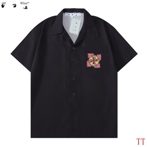 $27.00,Off White Short Sleeve Button up Shirt Unisex # 270726
