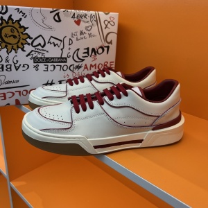$85.00,Dolce & Gabbana Men's White New Roma Leather Sneakers # 271508
