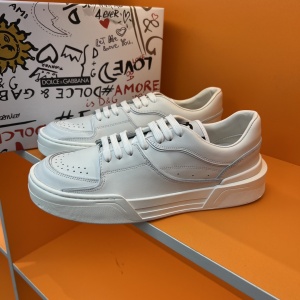 $85.00,Dolce & Gabbana Men's White New Roma Leather Sneakers # 271510