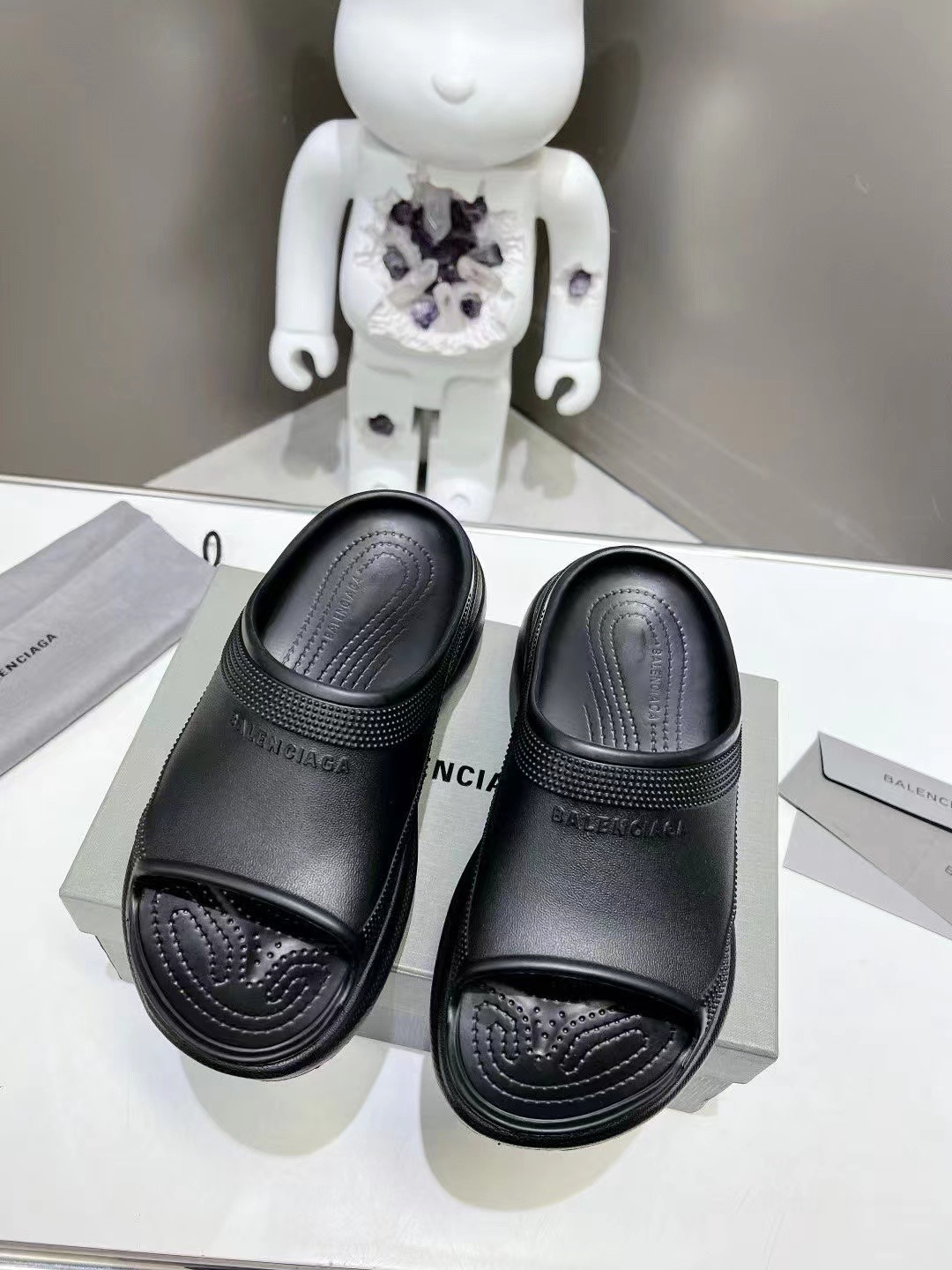Balenciaga Open Toe Pool Crocs Slide Rubber Sandal Unisex # 271444