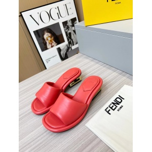 $69.00,Fendi Cutout Metal Block Heel Padded Leather SandalsFor Women # 271600