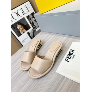 $69.00,Fendi Cutout Metal Block Heel Padded Leather SandalsFor Women # 271604
