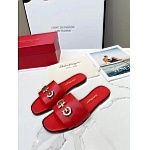 Ferragamo Gancini plaque leather slides For Women # 271596, cheap Ferragamo Slippers