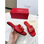 Ferragamo Gancini plaque leather slides For Women # 271596, cheap Ferragamo Slippers