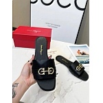 Ferragamo Gancini plaque leather slides For Women # 271598, cheap Ferragamo Slippers