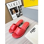 Fendi Cutout Metal Block Heel Padded Leather SandalsFor Women # 271600, cheap Fendi Slippers