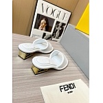 Fendi Cutout Metal Block Heel Padded Leather SandalsFor Women # 271601, cheap Fendi Slippers