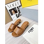 Fendi Cutout Metal Block Heel Padded Leather SandalsFor Women # 271602