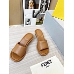 Fendi Cutout Metal Block Heel Padded Leather SandalsFor Women # 271602, cheap Fendi Slippers