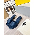 Fendi Cutout Metal Block Heel Padded Leather SandalsFor Women # 271603