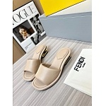 Fendi Cutout Metal Block Heel Padded Leather SandalsFor Women # 271604, cheap Fendi Slippers