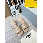Fendi Cutout Metal Block Heel Padded Leather SandalsFor Women # 271604, cheap Fendi Slippers
