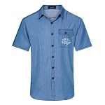 Amiri Denim Short Sleeve T Shirts Unisex # 272635, cheap Amiri Shirts